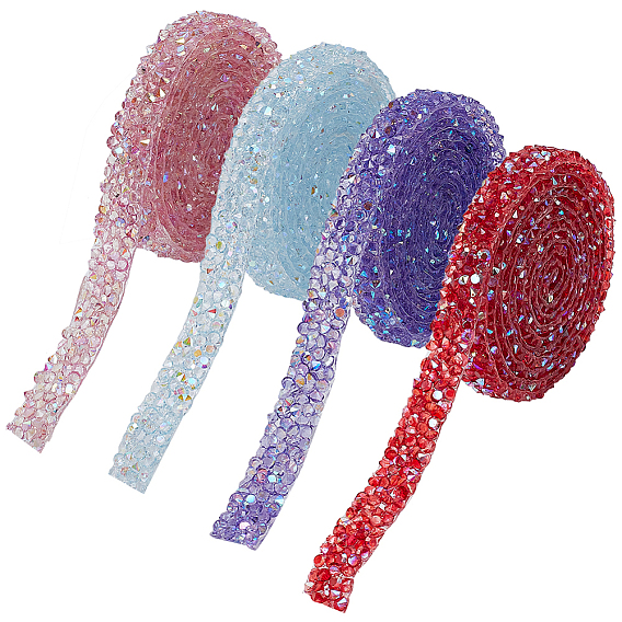 4ярды 4 цвета ab цветная смола горячая фиксация стразы отделка, для аксессуаров костюма, пояс украшение