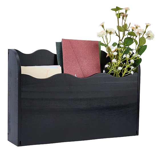 1 Настенные держатели для папок из сосновой древесины, прямоугольные