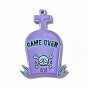 Halloween Printed Acrylic Pendants, Coffin/Tombstone Charm