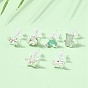 Alloy Enamel Stud Earrings for Women, 925 Sterling Silver Rhinestone Stud Earrings