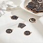 40Pcs 5 Styles Alloy Enamel Pendants, Light Gold, Cadmium Free & Lead Free, Black