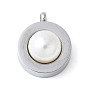 304 подвески из нержавеющей стали, с имитацией жемчуга из абс-пластика, плоский круглый шарм