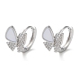 Латунные серьги-кольца из прозрачного кубического циркония, с оболочкой, бабочка