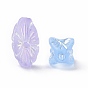 Transparent Frosted Acrylic Beads, AB Color Plated, Flower