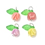 4шт. подвески из синтетических ракушек в форме цветка, с латунной петлей и прозрачными акриловыми подвесками