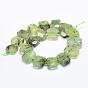 Natural Prehnite Beads Strands, Faceted, Rectangle