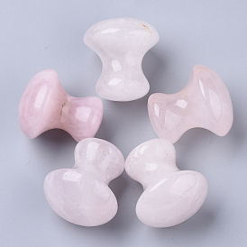 Masseur de quartz rose naturel en forme de champignon, outils de massage, pierre à gratter guasha