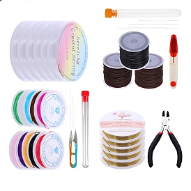 Jewelry Beading Tool Kit, including Stretchy Crystal Strings, Threaders, Scissor, for DIY Jewelry Making