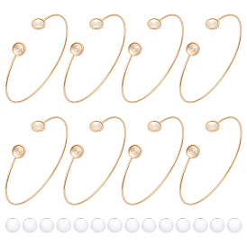 DIY Bangle Making Kits, including 304 Stainless Steel Cuff Blank Bangle Bases and Glass Cabochons