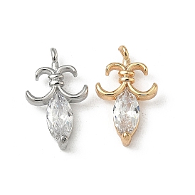 Латунные микропаве прозрачные подвески с фианитом, долговечный, очарование цветка ириса