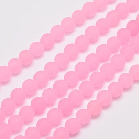 Натуральный Malaysia нефритовые бусы пряди, круглые, окрашенные, матовые