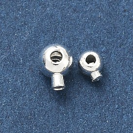 Зажимные бусины из латуни, круглые, долговечный, без свинца и без кадмия, стойки покрытие