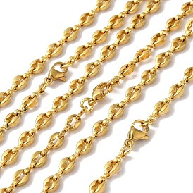 Ion Plating(IP) 304 Stainless Steel Coffee Bean Chain Necklaces for Women or Men