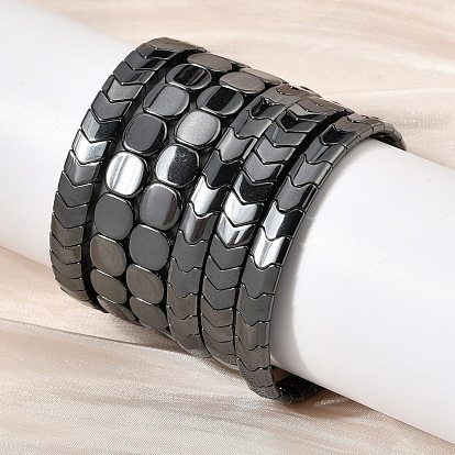Немагнитные эластичные браслеты из синтетического гематита для мужчин и женщин, разнообразные