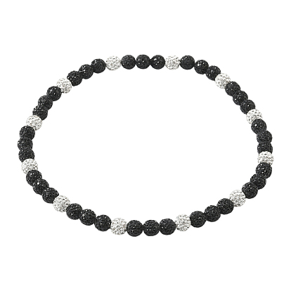 1 ожерелья из полимерной глины с круглыми бусинами и стразами