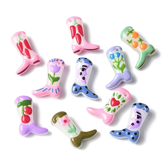 Бусины из стеклянной эмали, окрашенные методом запекания, ботинок