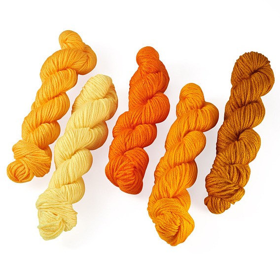 5 пучки 5 пряжа из акрилового волокна разных цветов, для ткачества, вязание крючком