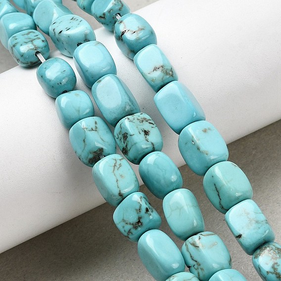 Бусины из натурального магнезита, окрашенная и подогревом, прямоугольные