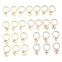 Dual-use Items, 304 Stainless Steel Finger Rings or Pendants Set, with Plastic Round Beads, Alphabet, Letter A~Z, White