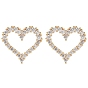Серьги-гвоздики в форме сердца из латуни с прозрачным кубическим цирконием, долговечный