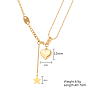 Stainless Steel Lariat Necklaces, with Heart & Star Charms