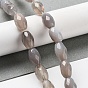 Natural Grey Agate Beads Strands, Faceted Rice