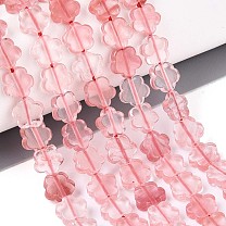 Cherry Quartz Glass Beads Strands, Star