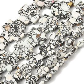 Окрашенные синтетические бирюзовые бусы нити, крестик