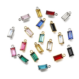 304 из нержавеющей стали горный хрусталь подвески, прямоугольные, ионное покрытие (ip)