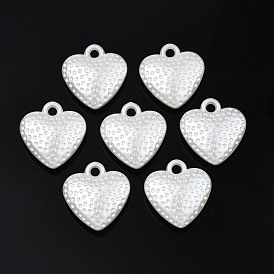 ABS Plastic Imitation Pearl Pendants, Heart
