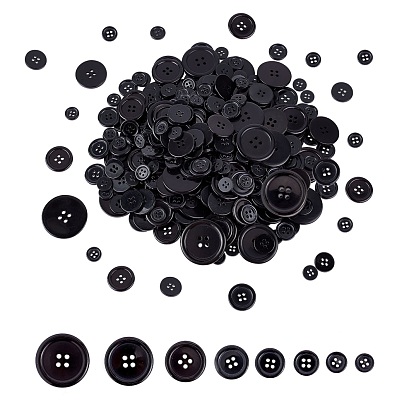 Resin Button Sets, Dyed, Flat Round