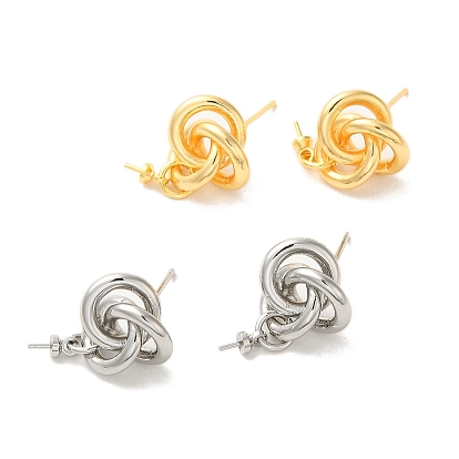 Латунные серьги, узел, за половину пробурено бисера