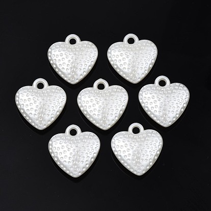 ABS Plastic Imitation Pearl Pendants, Heart