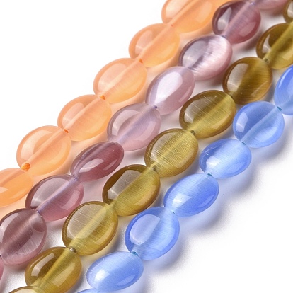 Abalorios de vidrio de ojos de gato, oval