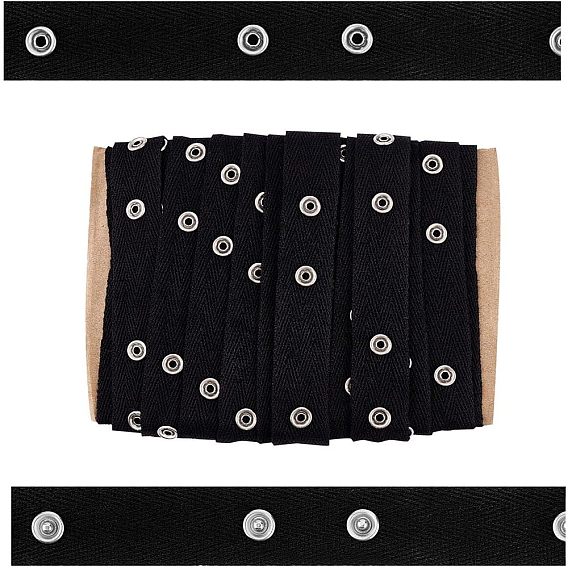 Хлопковые ленты, с латунными пуговицами, плоский