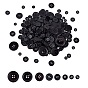 Resin Button Sets, Dyed, Flat Round