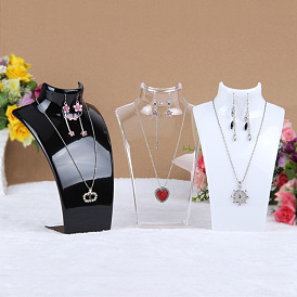 Soportes de exhibición de collar de busto de plástico, soporte de joyería para collar, almacenamiento de pendientes