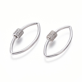 Латунные микропаве, кубический цирконий, винт, карабин, подвески с замком, для изготовления ожерелий, лошадиный глаз 