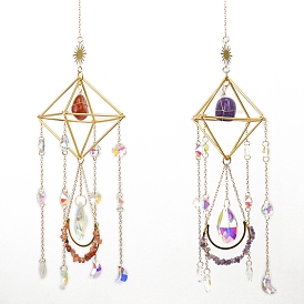 Подвеска-ловец солнца из драгоценного камня и хрустального стекла, создатель радуги, украшение сада и дома своими руками