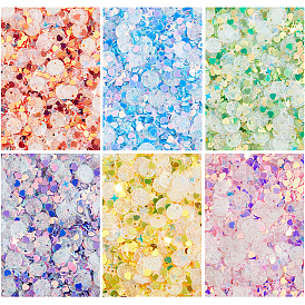 120g 6 цвета зоомагазины блестки украшения ногтей аксессуары, Сердце и звезда