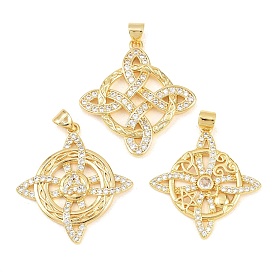 Латунные микро проложить кубического циркония подвески, подвески в виде цветов/узлов