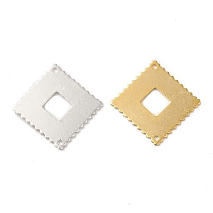 Brass Connector Charms, Lace Edged Rhombus Links
