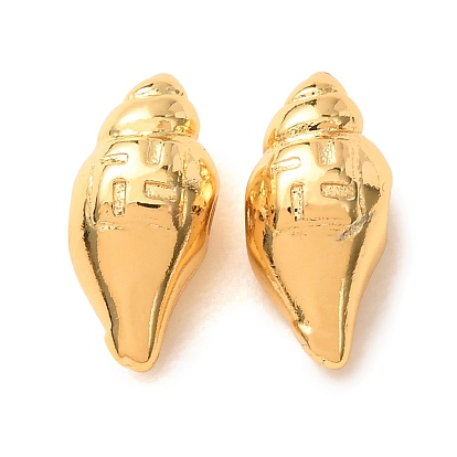 Brass Beads, Conch Shell Shape, Rack Plating, Long-Lasting Plated