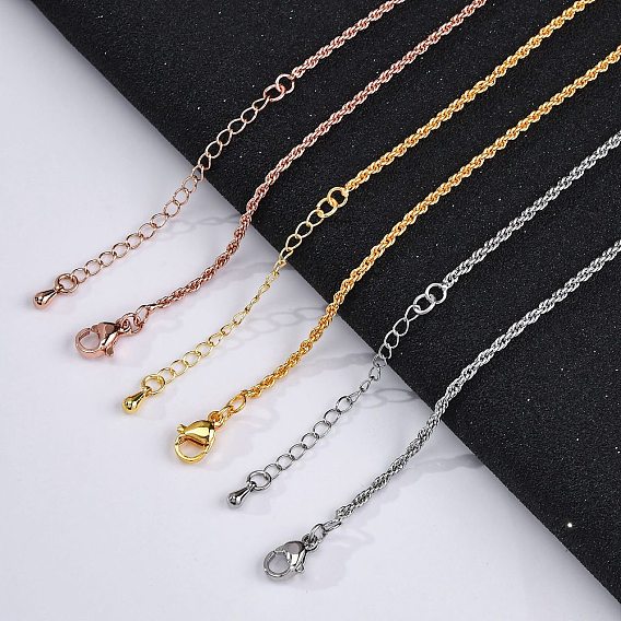 Ожерелья из латунных цепочек для женщин, 304 из нержавеющей стали застежкой омар, стойки покрытие, без свинца и без кадмия, долговечный