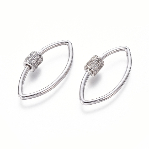 Латунные микропаве, кубический цирконий, винт, карабин, подвески с замком, для изготовления ожерелий, лошадиный глаз 