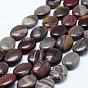 Natural Polychrome Jasper/Picasso Stone/Picasso Jasper Beads Strands, Flat Oval