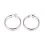 201 Stainless Steel Hoop Earrings, with 304 Stainless Steel Pin, Hypoallergenic Earrings, Ring Shape