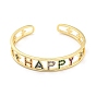 Женские браслеты-манжеты Word Happy из латуни с микро-паве, цветные циркониевые открытые браслеты