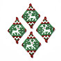 MIYUKI & TOHO Japanese Seed Beads, Handmade Links, Rhombus with Christmas Reindeer/Stag Loom Pattern