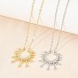 Colliers pendentifs soleil en laiton sertis de micro-pavés de zirconiums cubiques transparents, sans cadmium et sans plomb, crémaillère plaquage, plaqué longue durée